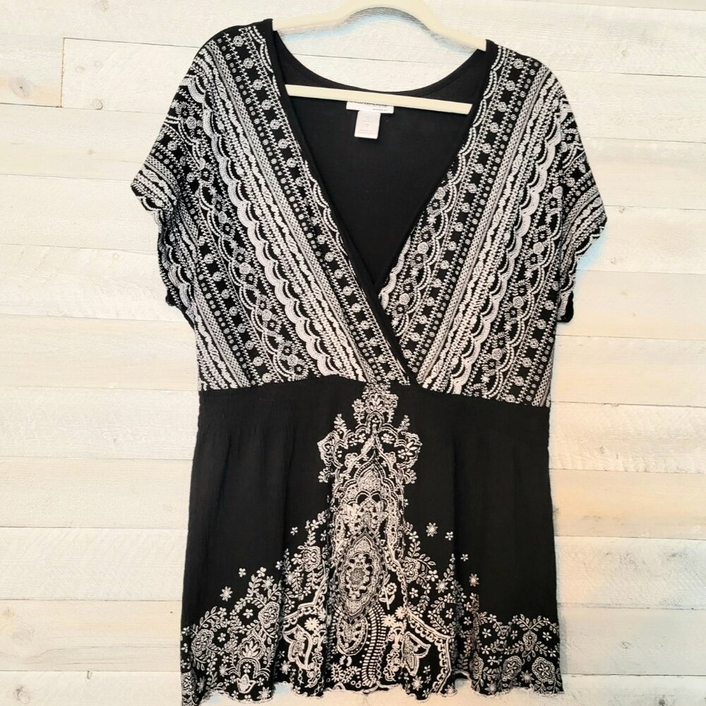 Vintage North Style Tunic Top BOHO  Western Cotton Blend